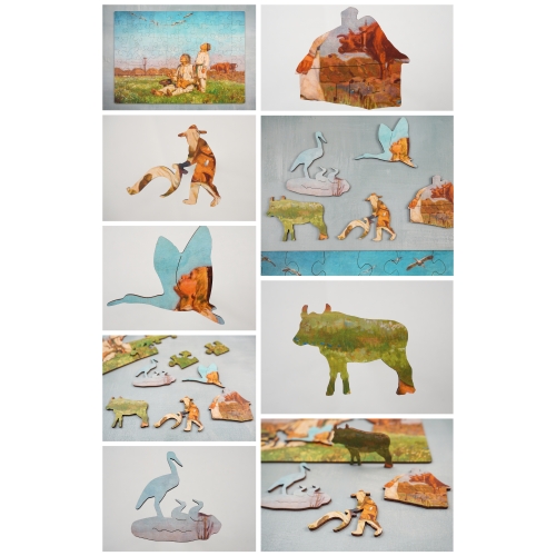 Drewniane puzzle A3 Józef Chełmoński 